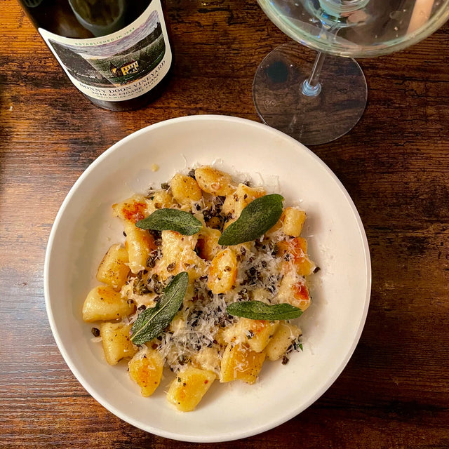 Sweet Potato Gnocchi with Sage Browned Butter Beurre Blanc and Crispy Capers