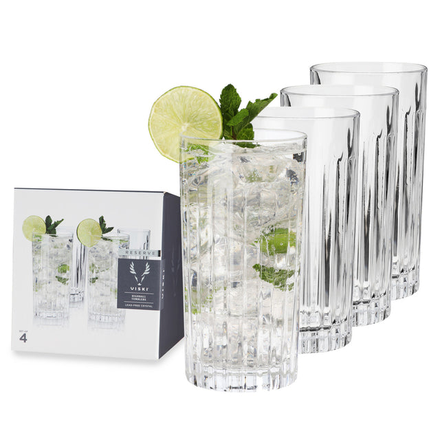 Reserve European Highball Glasses Set of 4 by Viski