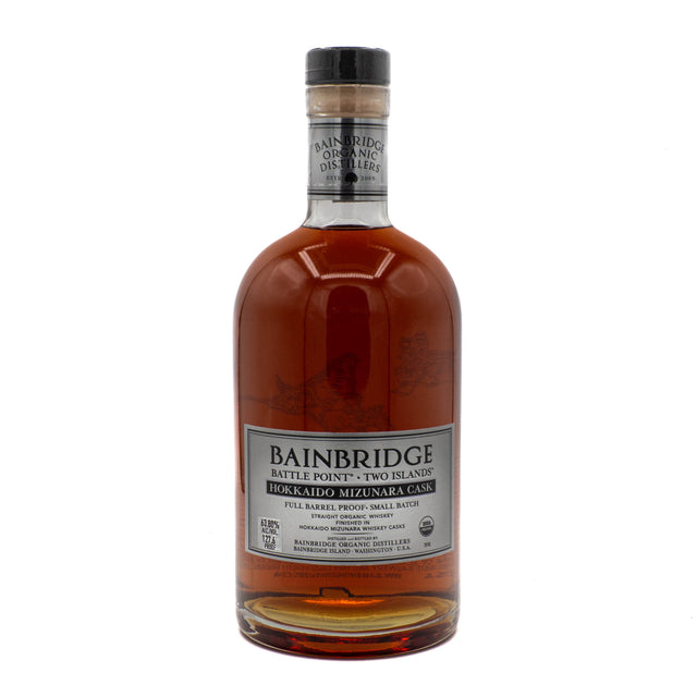 Bainbridge Battle Point Two Islands Hokkaido Mizunara Cask Organic Wheat Whiskey Batch 19-0074 (127.6 Proof)