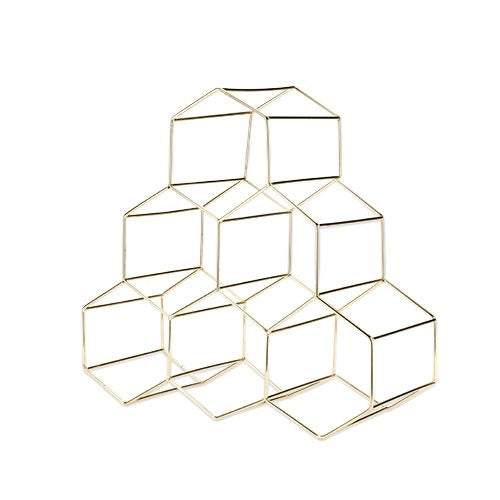 Geometric Gold Wine Rack