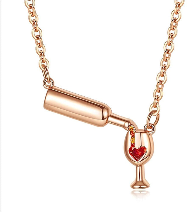 Rose Gold Wine Necklace