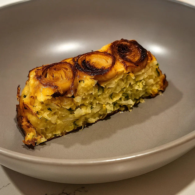 Caramelized Leek and Cheddar Vegetarian Loaf