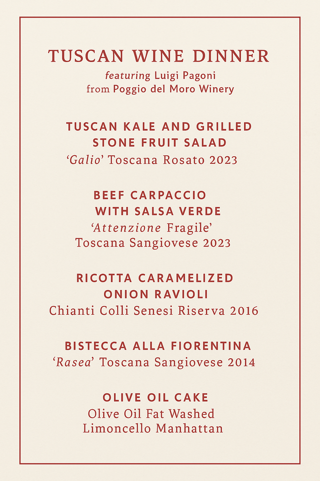 Backyard BBQ Wine Dinner
