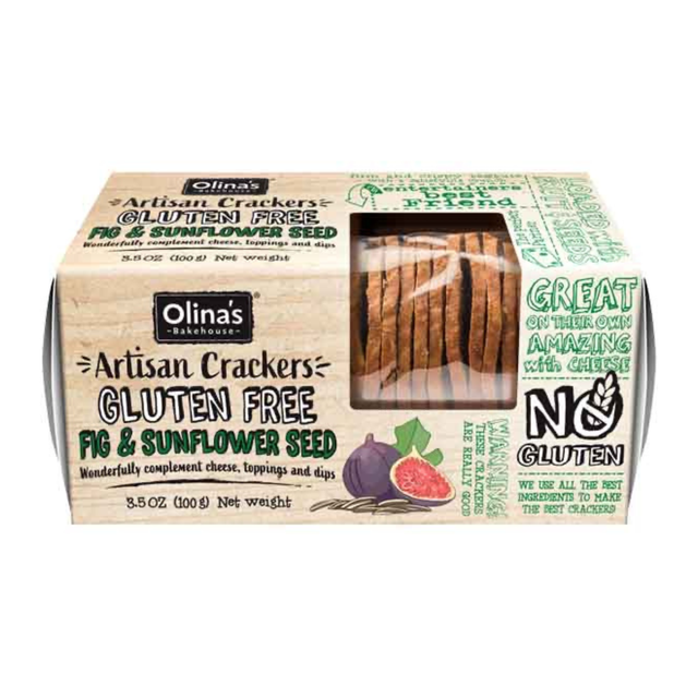 Olina's Bakery Cracker Artisan Cracker Gluten Free Fig & Sunflower Seed