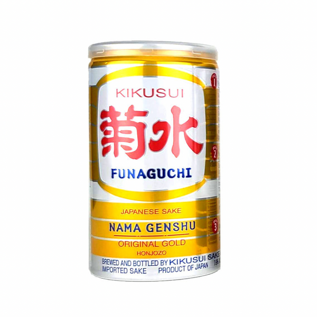 Kikusui Funaguchi Nama Genshu Honjozo Sake Gold Can 200ml