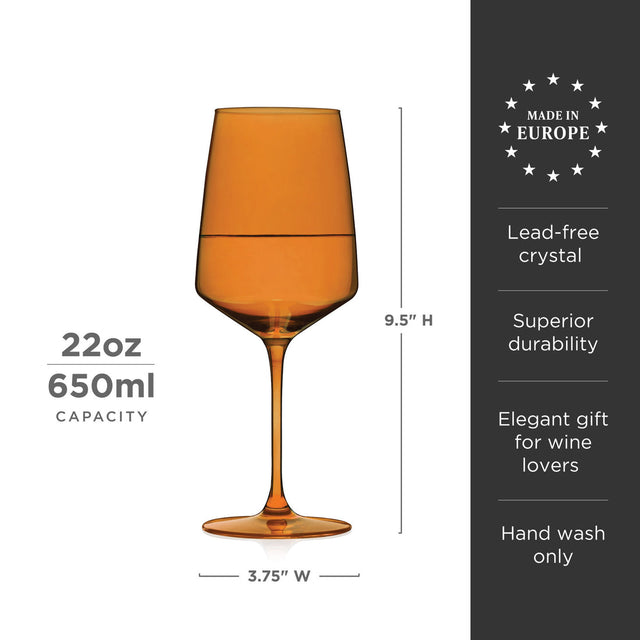 Reserve Nouveau Crystal Wine Glasses in Sunset Viski