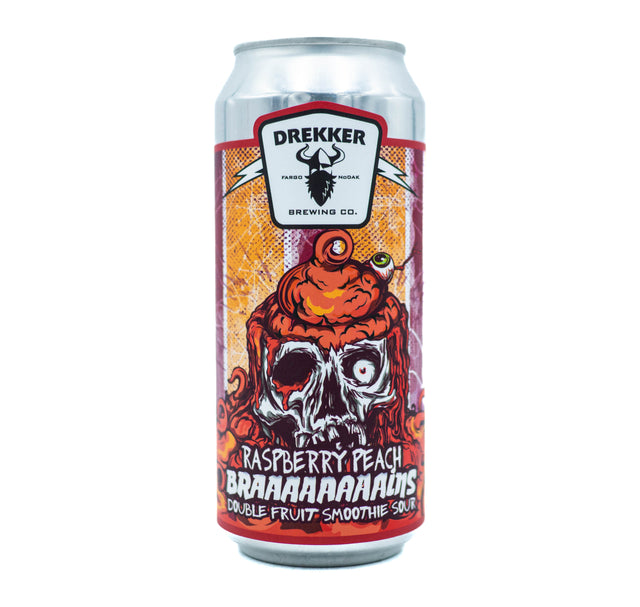 Drekker Braaaaaains Raspberry Peach Smoothie Sour 16oz Can