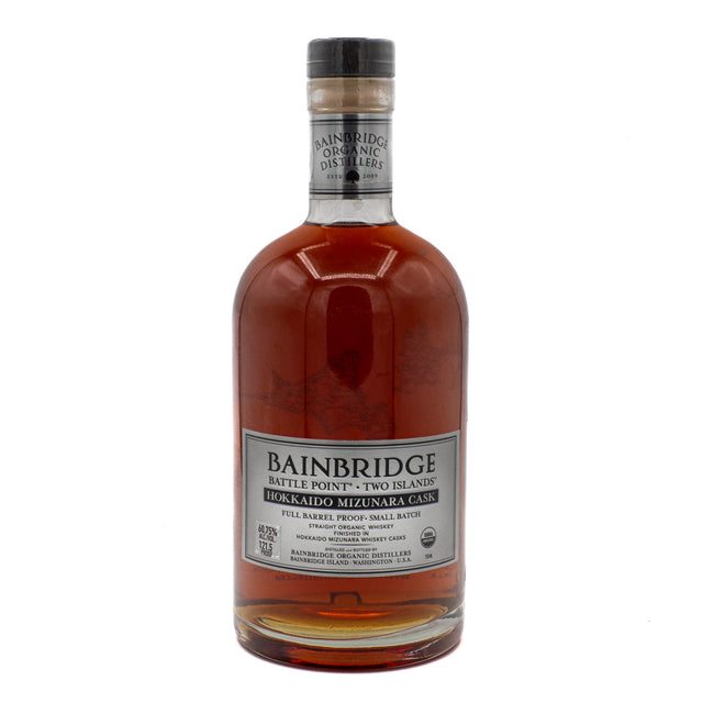 Bainbridge Battle Point Two Islands Hokkaido Mizunara Cask Organic Wheat Whiskey Batch 24-0029 (121.5 Proof)